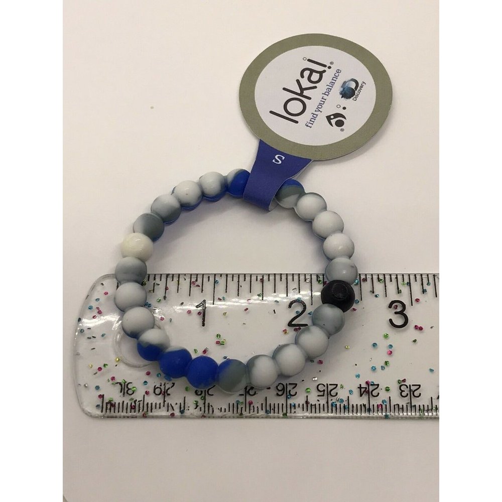 Lokai Find Your Balance Bracelet Blue Gray And White Discovery Size Small - Picture 4 of 5